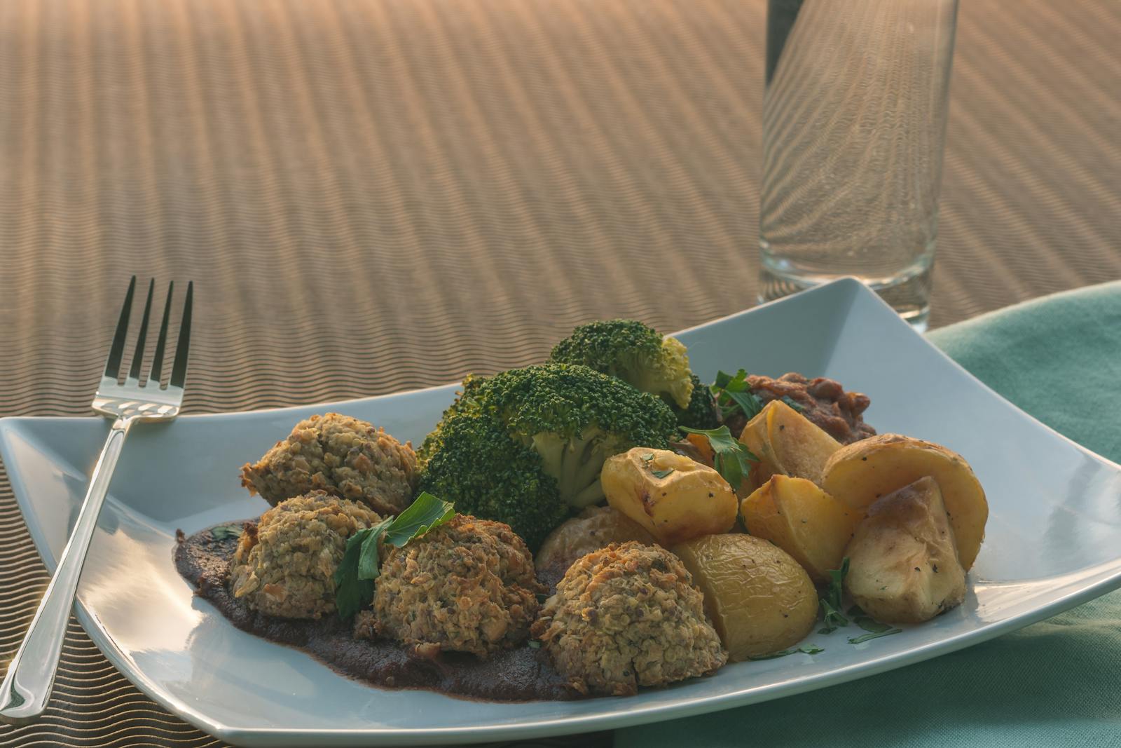 A plant-based plate of vegetables and grains